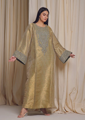 Indian Self Embossed Green Jamawar - Nawaem Altulle