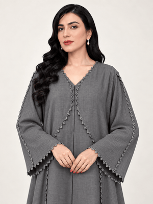 Habibi Crystal Crochet Abaya - Nawaem Altulle
