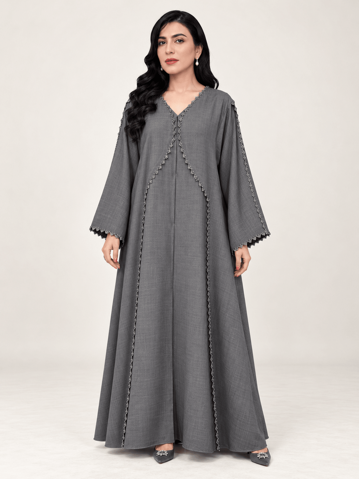 Habibi Crystal Crochet Abaya - Nawaem Altulle