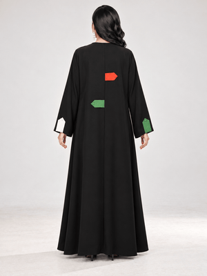 UAE National Day Black Nida Abaya - Nawaem Altulle