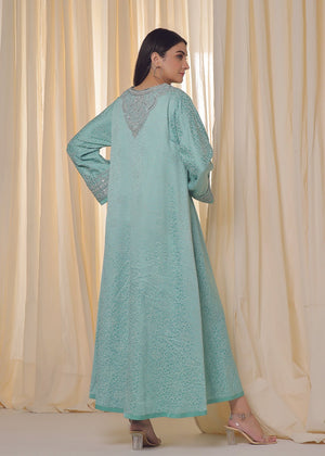 Self Embossed Satin Silk Dress - Nawaem Altulle