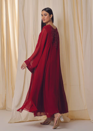 Silk Floss Chiffon Dress - Nawaem Altulle