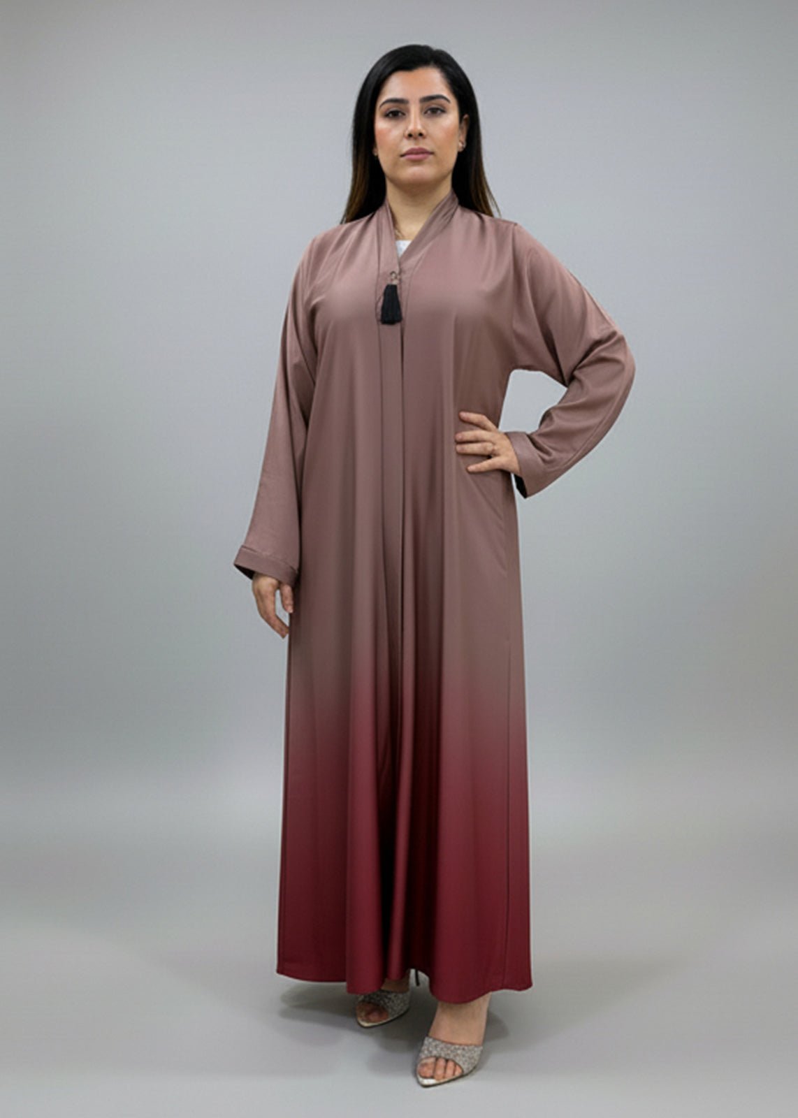 Ombré | عباية أنيقة بتدرج لوني راقٍ من قماش Nada - Nawaem Altulle