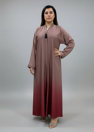 Ombré | عباية أنيقة بتدرج لوني راقٍ من قماش Nada - Nawaem Altulle