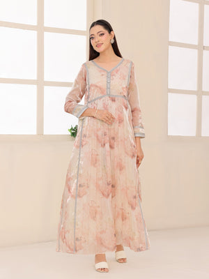 Blush Alabaster organza dress front view