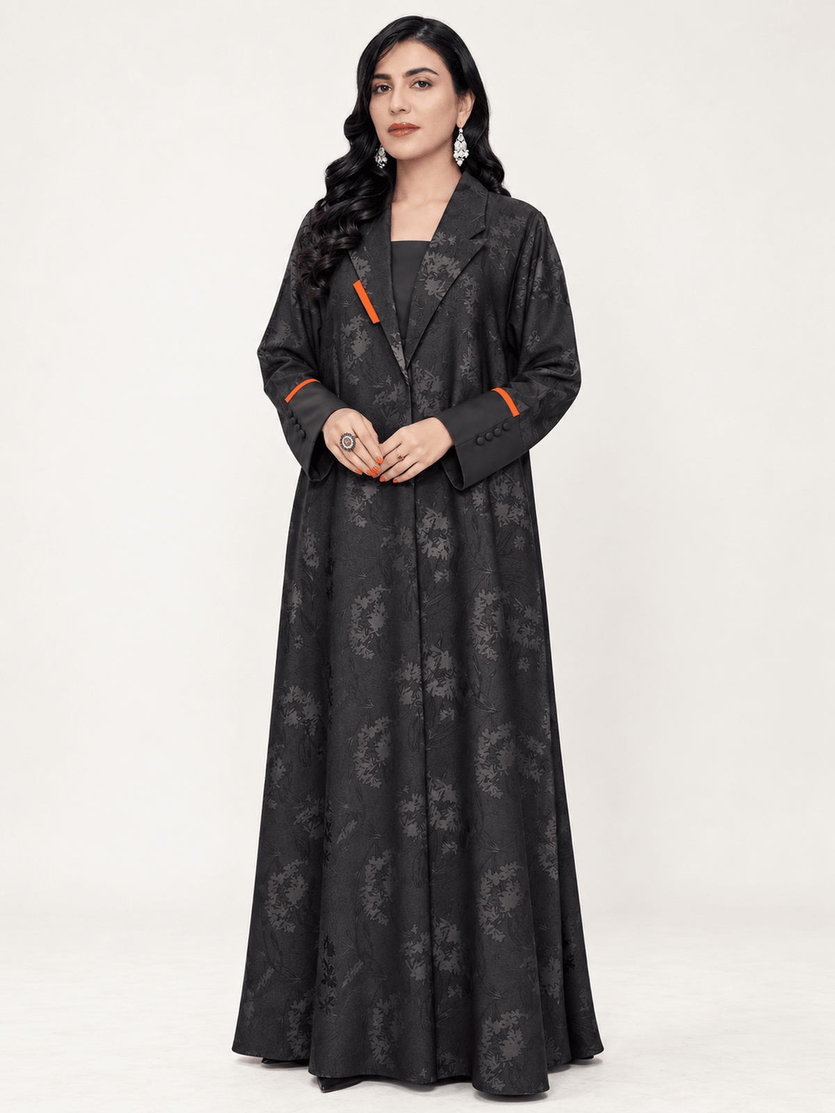Botanica Tailored Jacquard Abaya - Nawaem Altulle