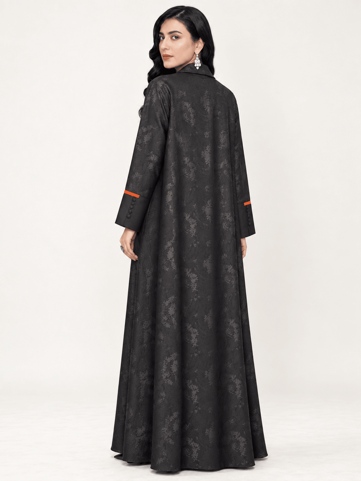 Botanica Tailored Jacquard Abaya - Nawaem Altulle