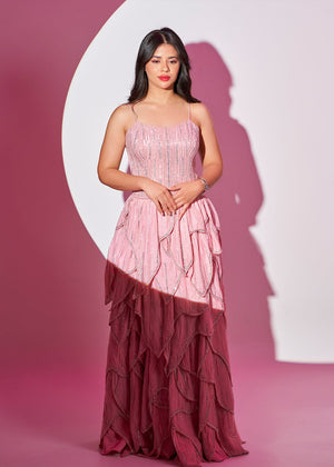 Butterfly Blush Dream Hand - Embellished Dress - Nawaem Altulle