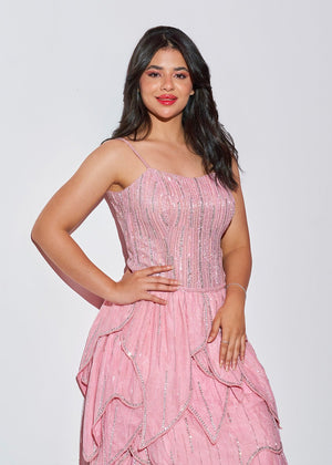 Butterfly Blush Dream Hand - Embellished Dress - Nawaem Altulle
