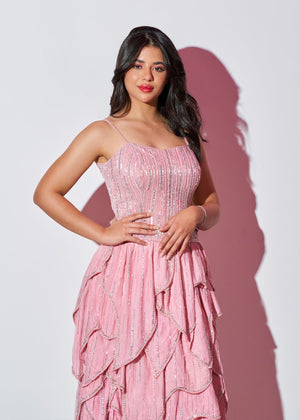 Butterfly Blush Dream Hand - Embellished Dress - Nawaem Altulle