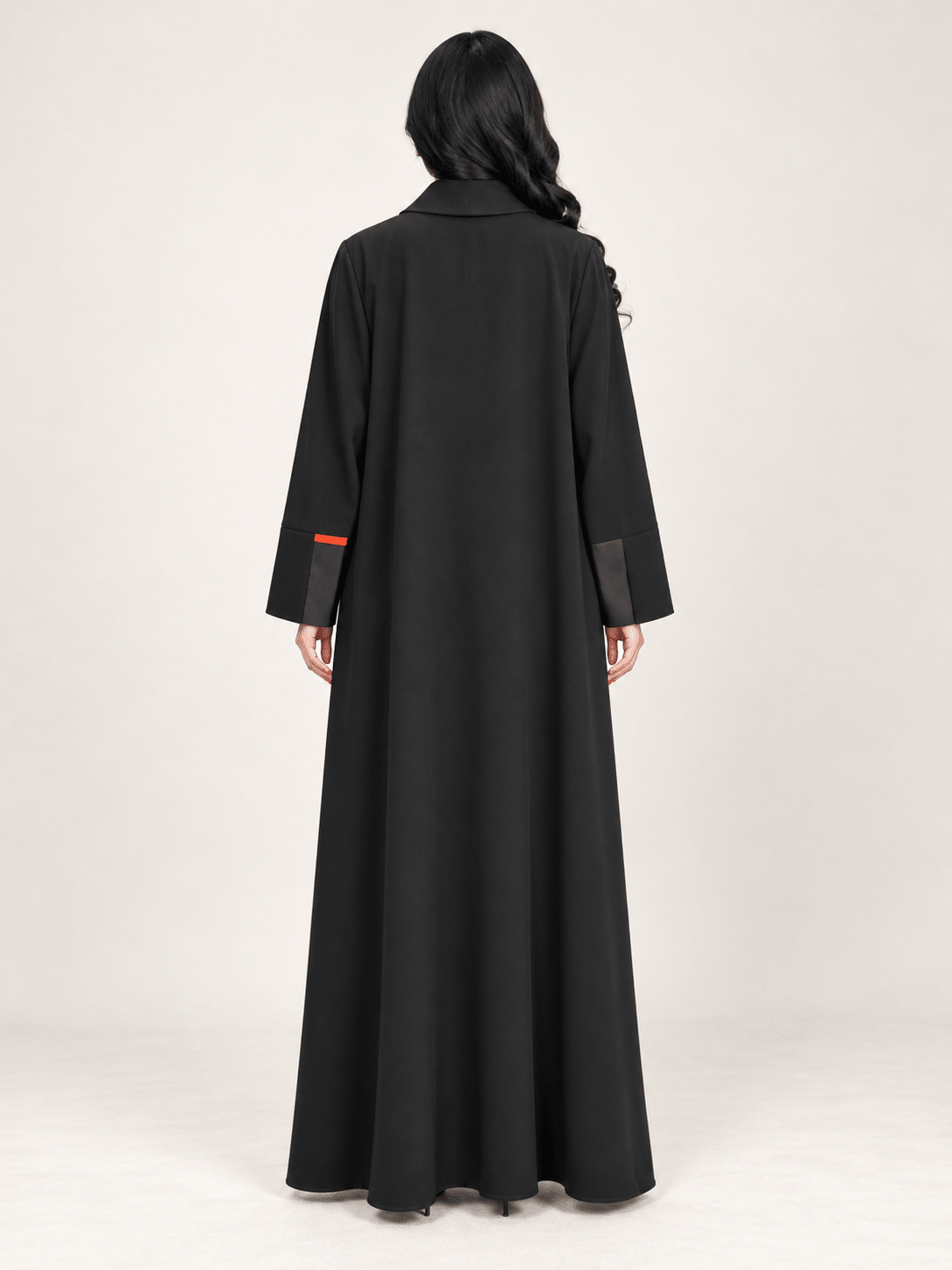 Crimson Edge Black Blazer Abaya - Nawaem Altulle