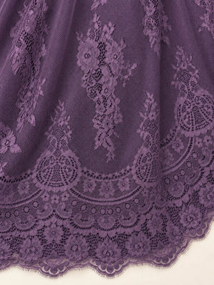 Deep Plum Nada Abaya with Dantel Back & Matching Sheila - Nawaem Altulle