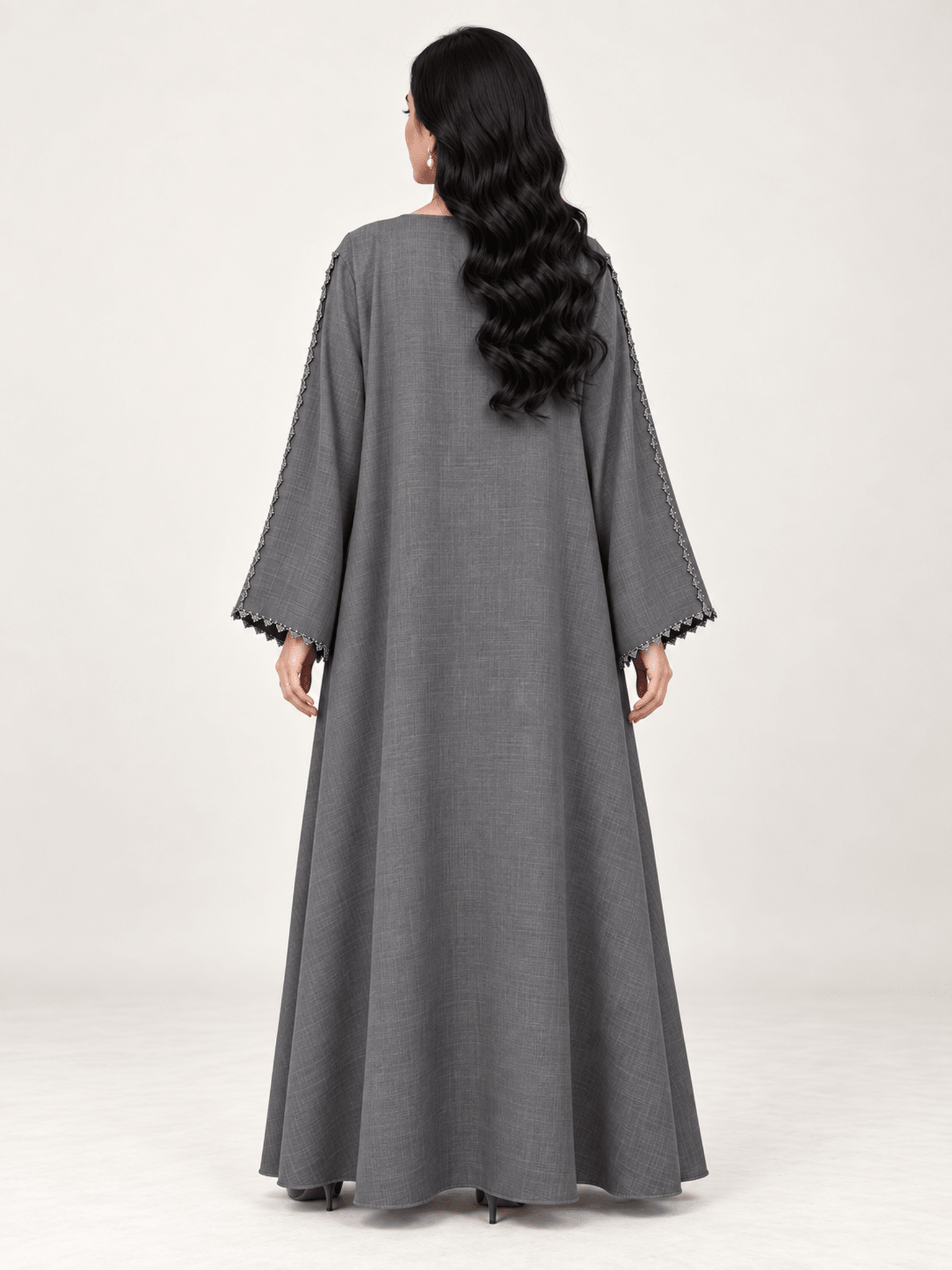 Habibi Crystal Crochet Abaya - Nawaem Altulle