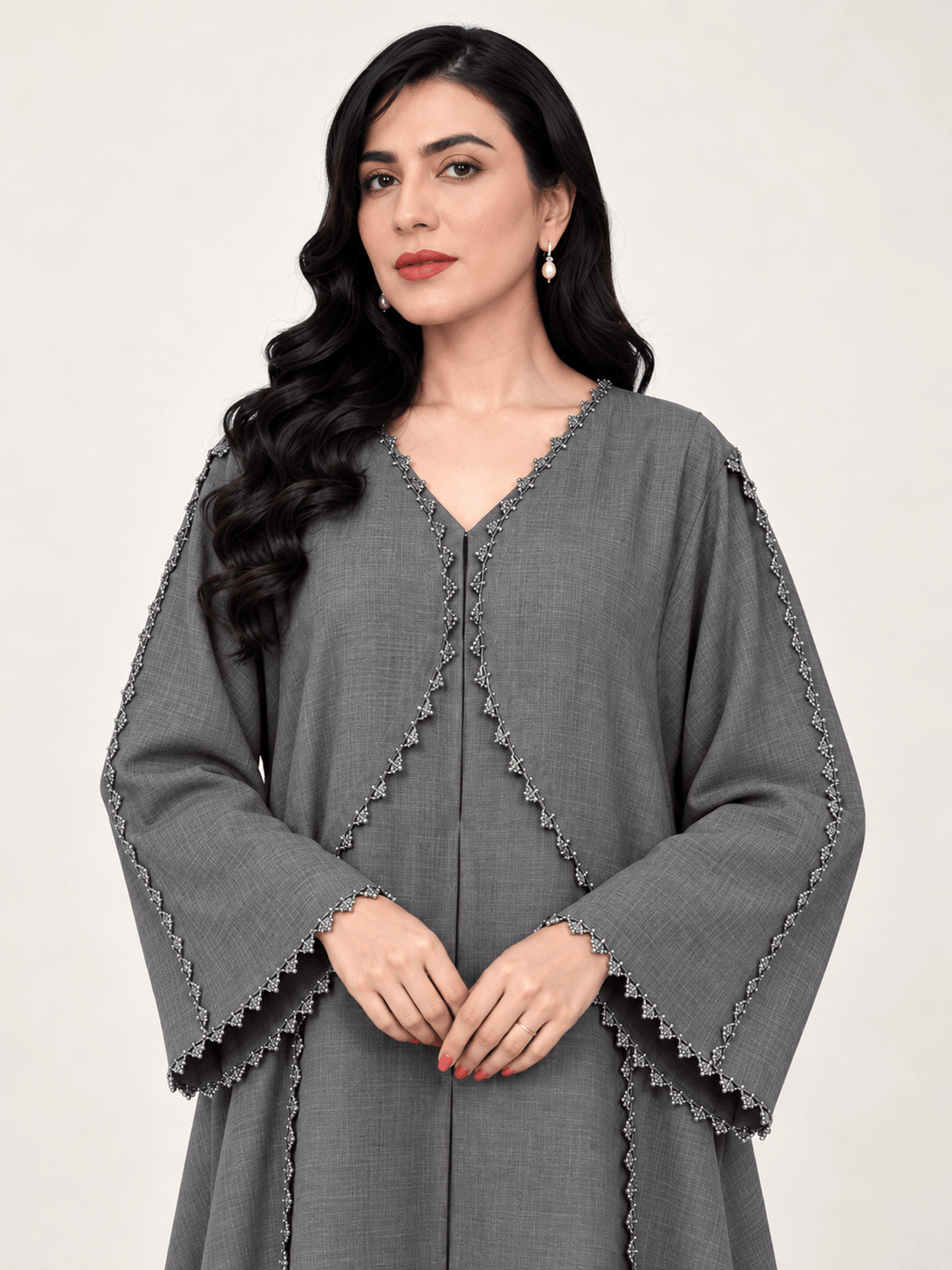 Habibi Crystal Crochet Abaya - Nawaem Altulle