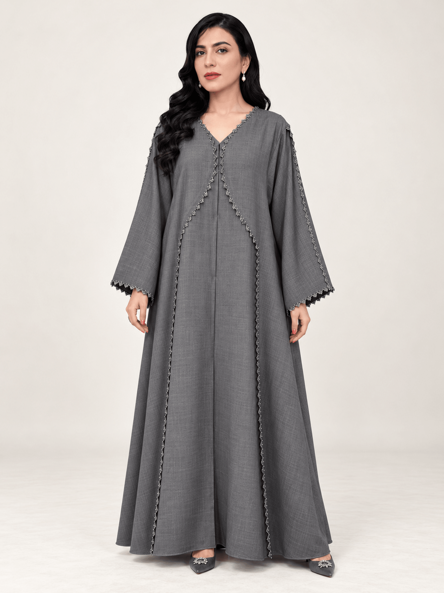 Habibi Crystal Crochet Abaya - Nawaem Altulle