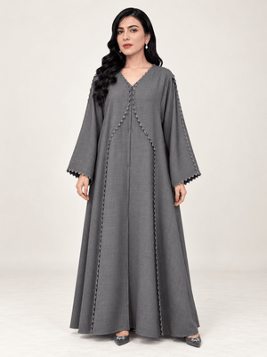 Habibi Crystal Crochet Abaya - Nawaem Altulle