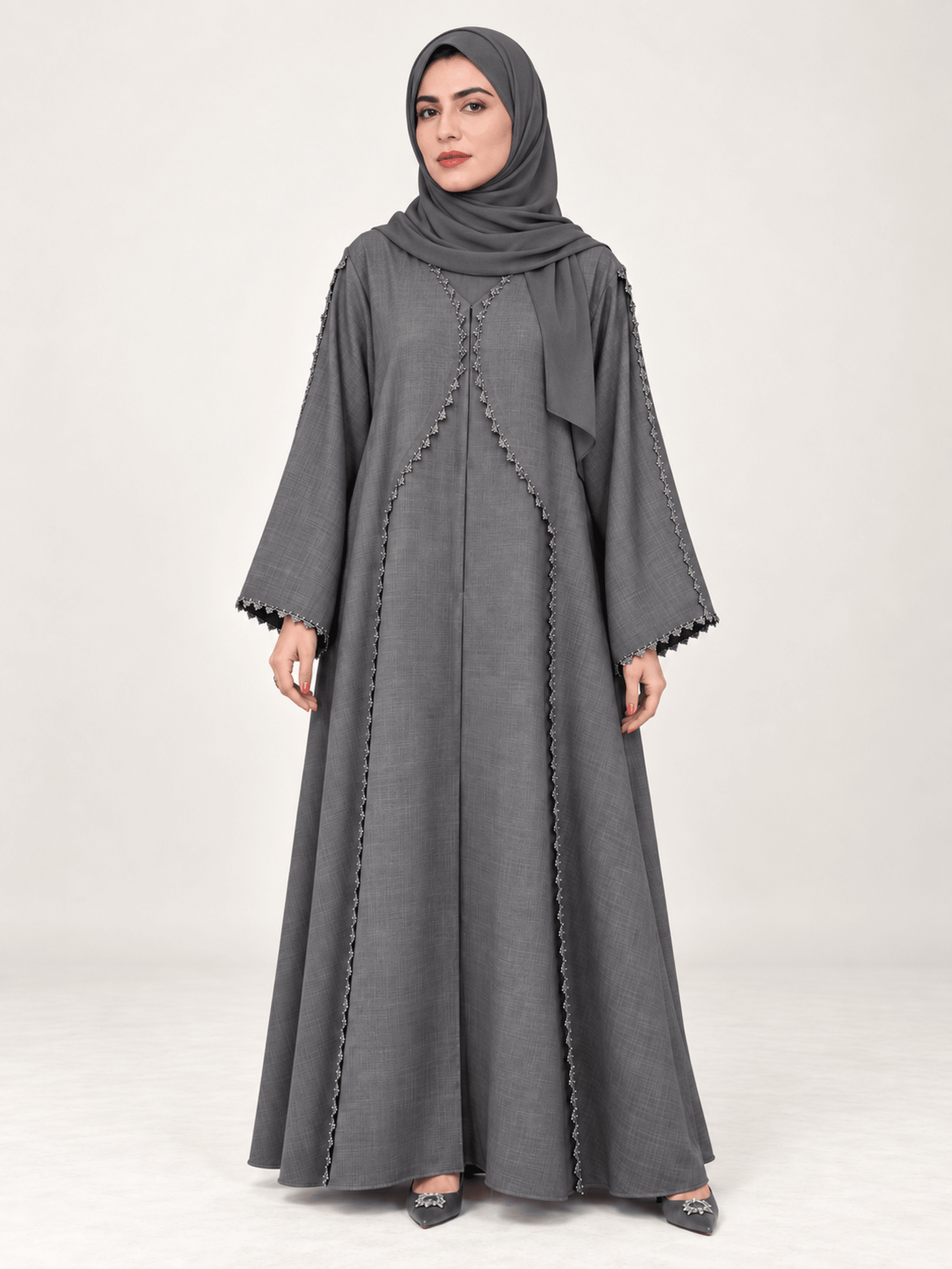 Habibi Crystal Crochet Abaya - Nawaem Altulle
