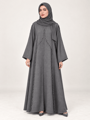 Habibi Crystal Crochet Abaya - Nawaem Altulle