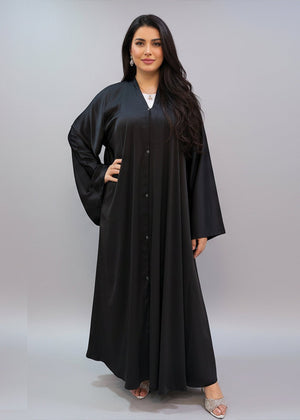 Heavy Hem Abaya Black - Nawaem Altulle