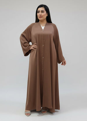 Heavy Hem Abaya Brown - Nawaem Altulle