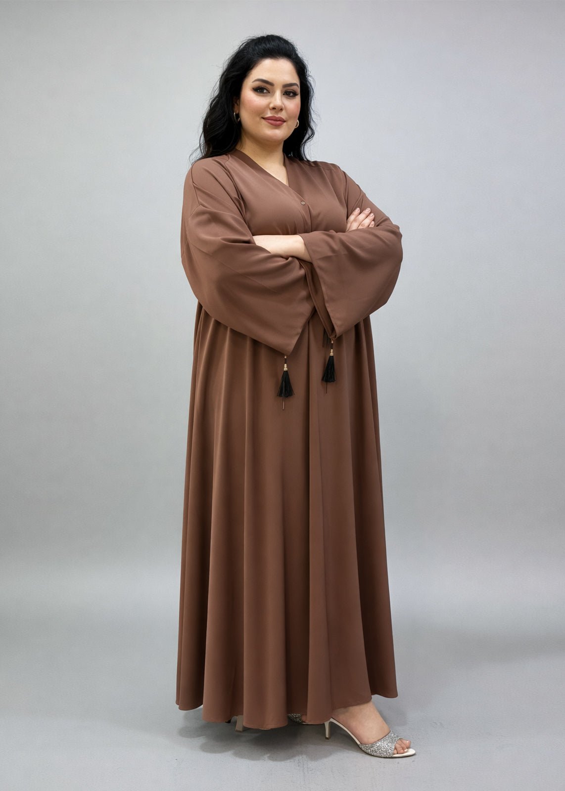 Heavy Hem Abaya Brown - Nawaem Altulle