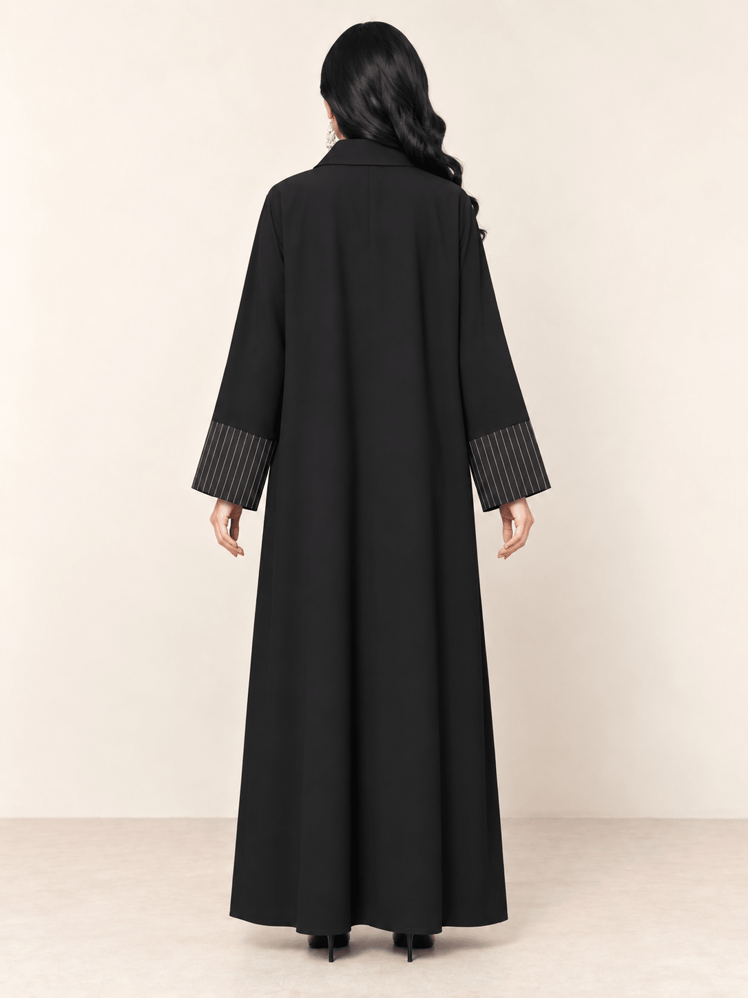 Midnight Bloom Embroidered Barbie Abaya - Nawaem Altulle