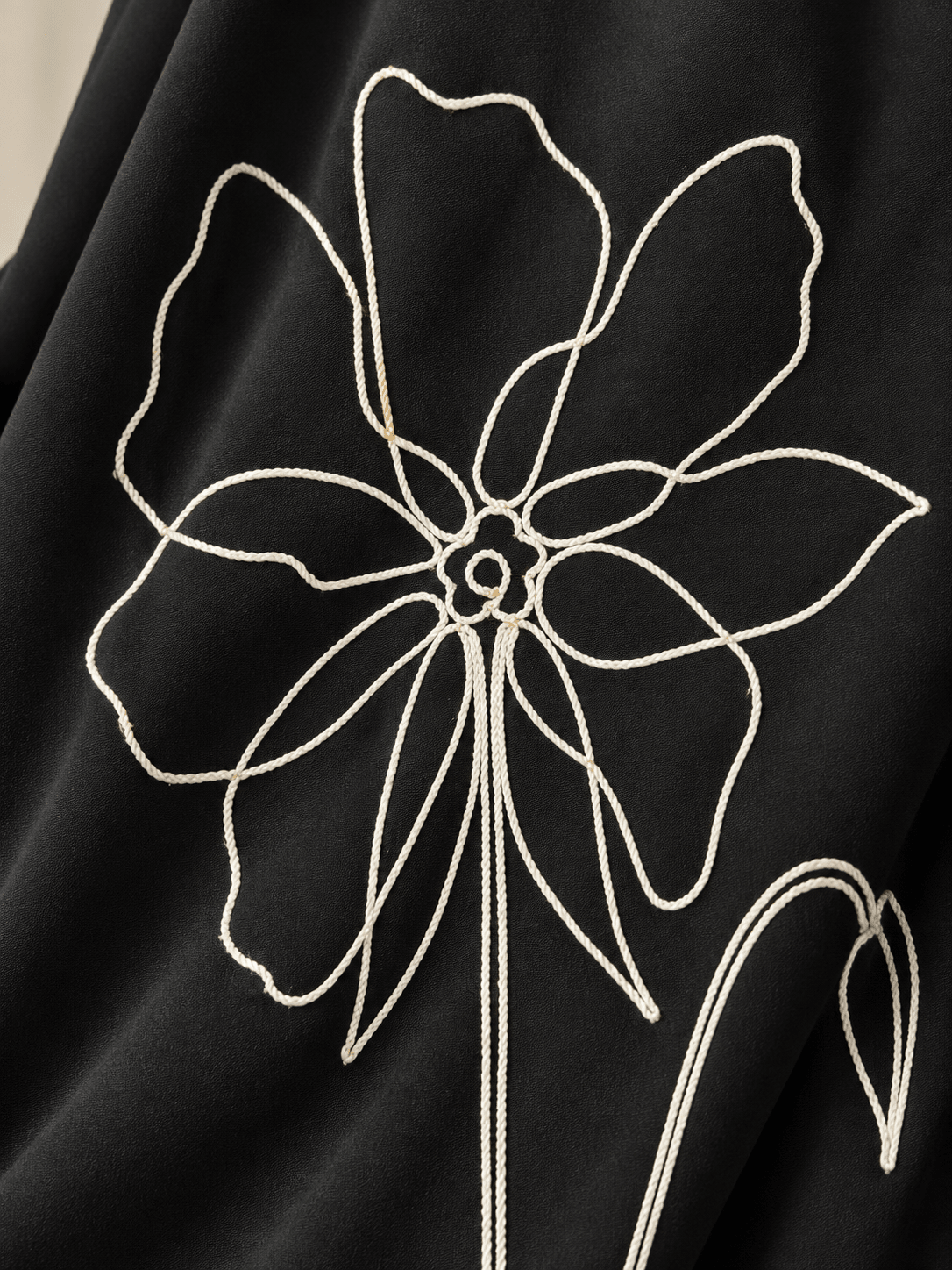 Midnight Bloom Embroidered Barbie Abaya - Nawaem Altulle