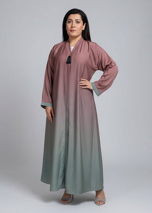 Ombré Abaya | عباية بتدرج لوني أنيق وعصري - Nawaem Altulle