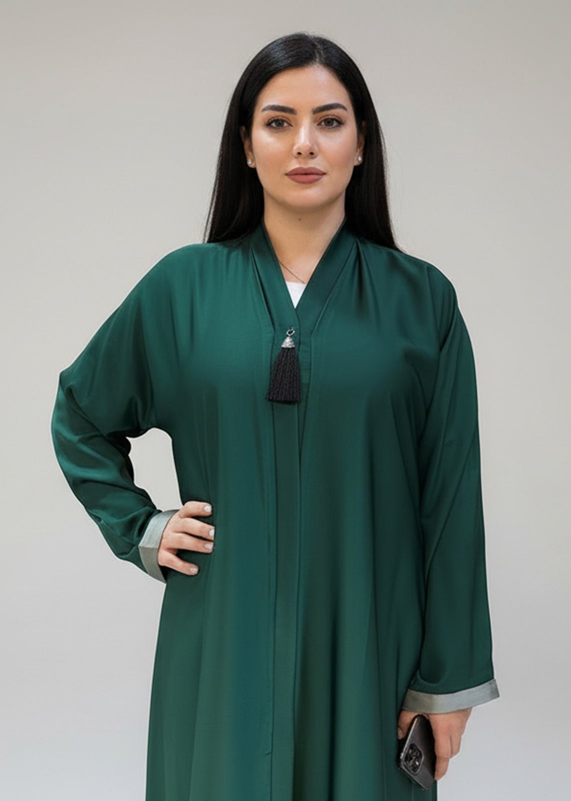 Ombré Green | عباية خضراء بتدرج لوني أنيق - Nawaem Altulle