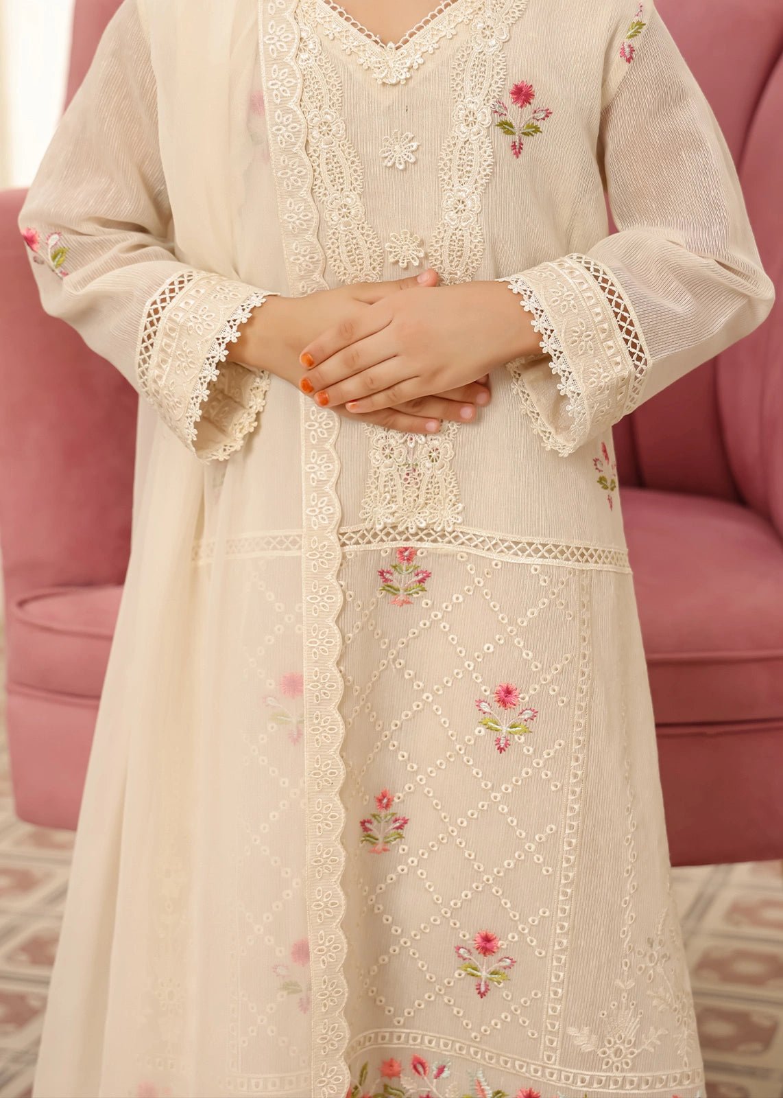 Floral Embroidery & Lace for girls