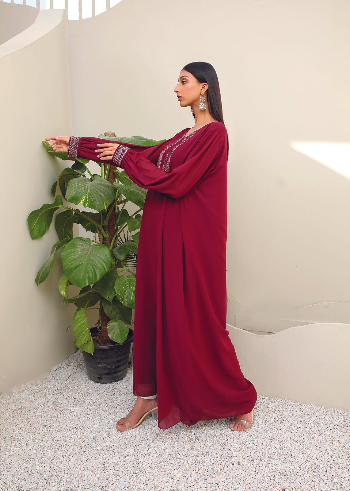 Chiffon Dress Hand Embellished
