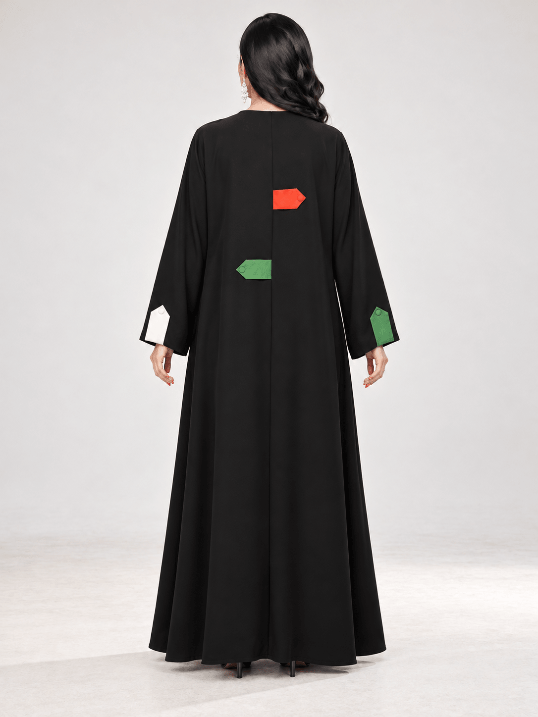 UAE National Day Black Nida Abaya - Nawaem Altulle