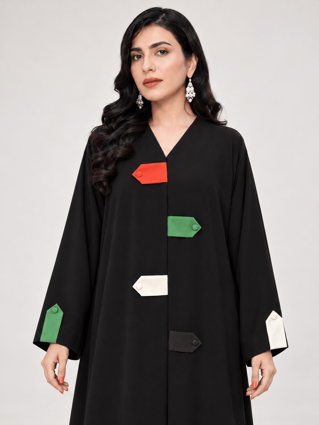 UAE National Day Black Nida Abaya - Nawaem Altulle